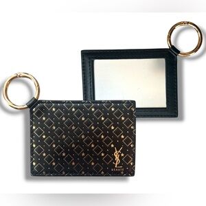 YSL PORTE-CLES MIROIR HOLIDAY KEYRING MIRROR Beaute gift black & gold NWT